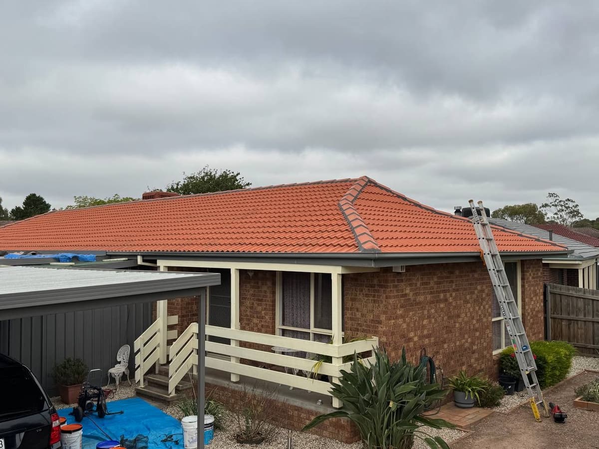 Tile re-roof in progress Geelong – Skyways Roofing