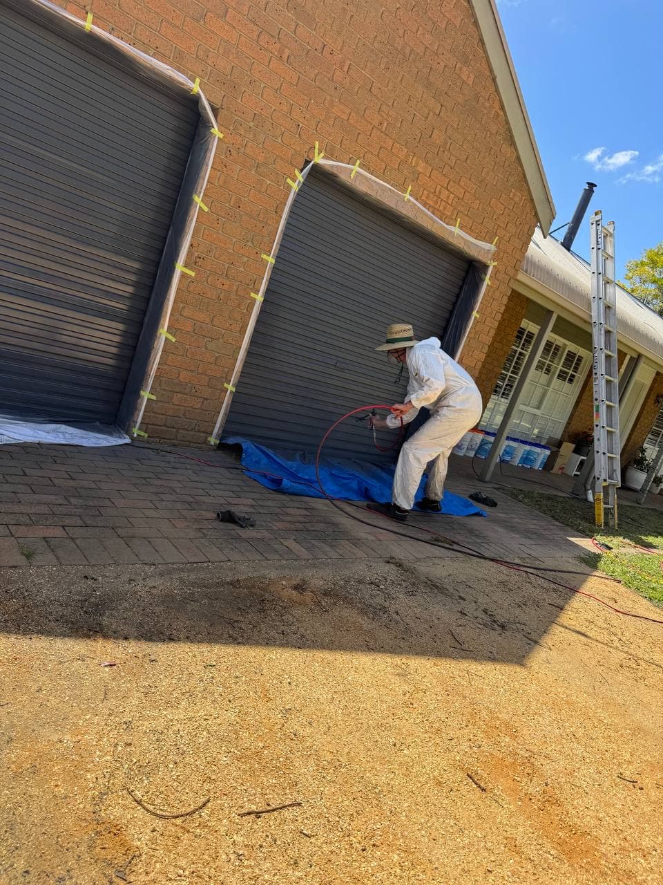 Roof painting preparation masking gutters Geelong – Skyways Roofing