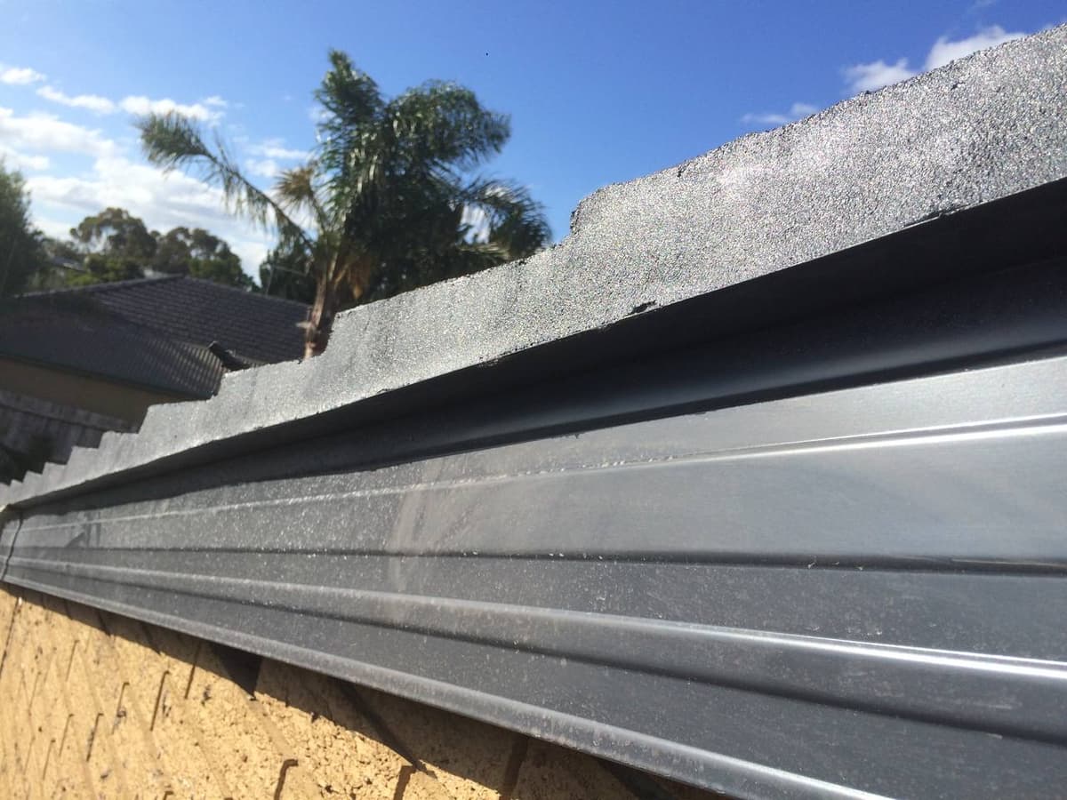 New Colorbond box gutter installation close-up Geelong – Skyways Roofing
