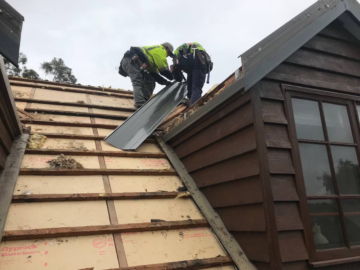 Re-roofing work in progress old home Geelong – Skyways Roofing
