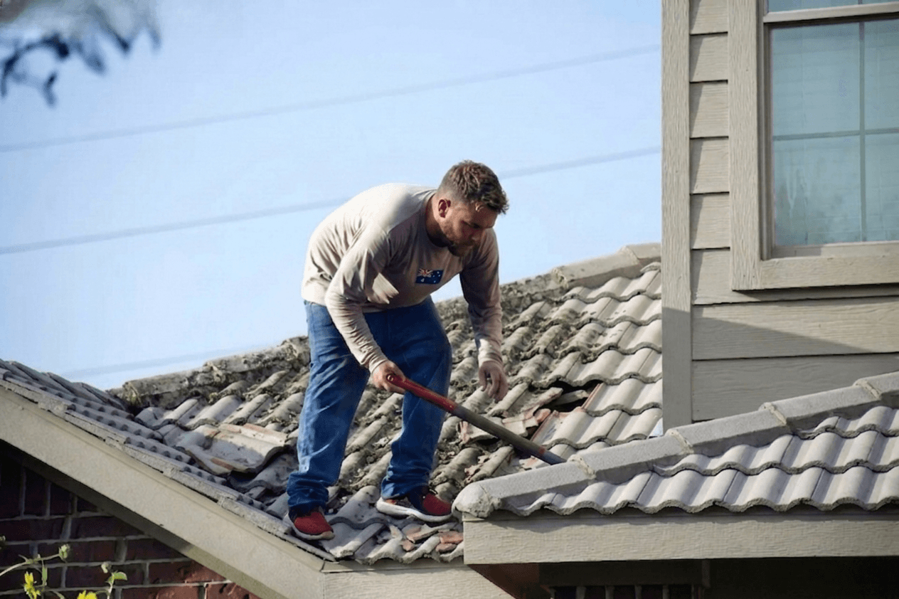 Roof repairs in progress